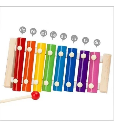 Xylophone Arc-en-ciel en Bois et Métal pour Enfants : Eveil Musical